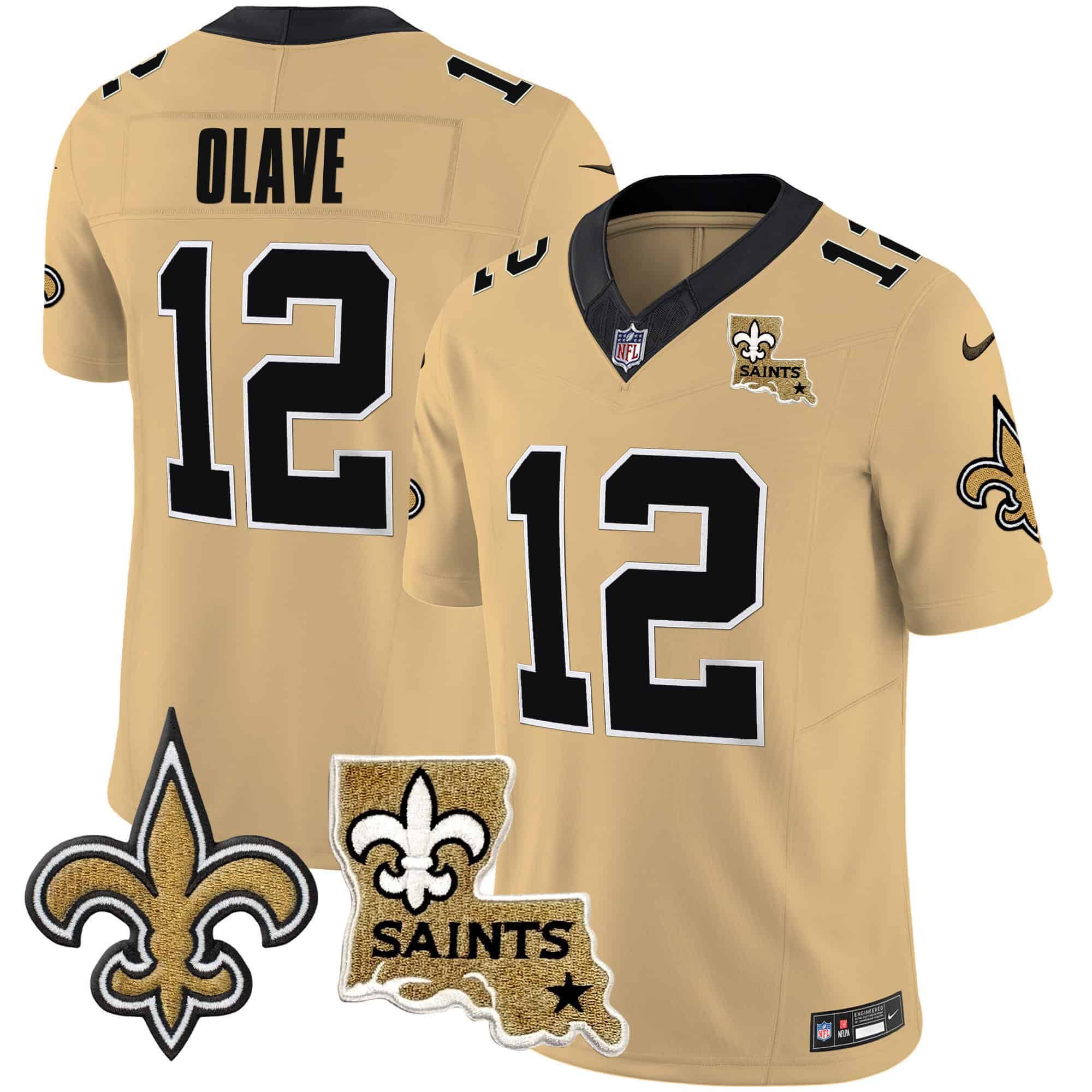 Men New Orleans Saints #12 Olave Yellow 2024 Nike Vapor Limited NFL Jersey